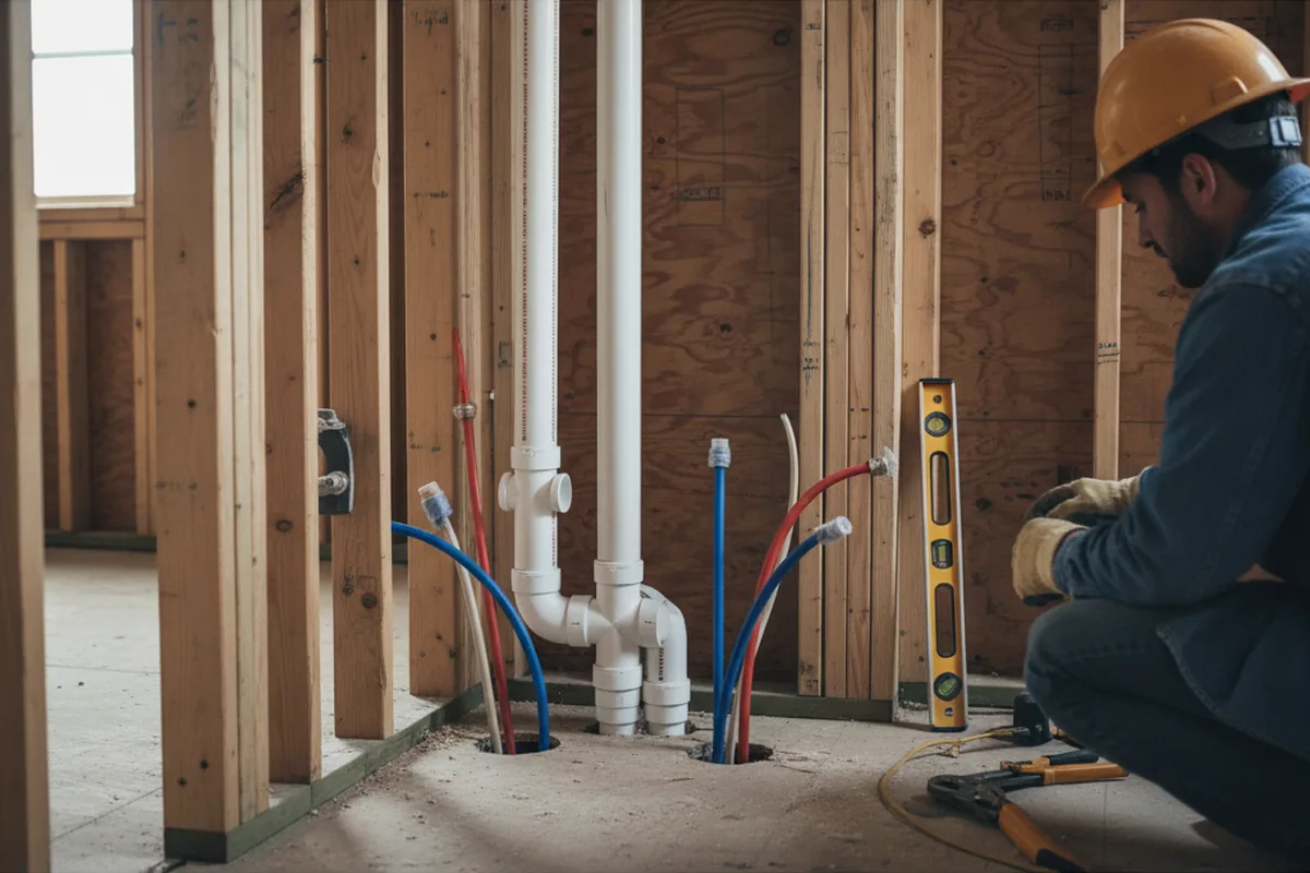 Drain and supply rough-in during Drain Cleaning in South Ozone Park