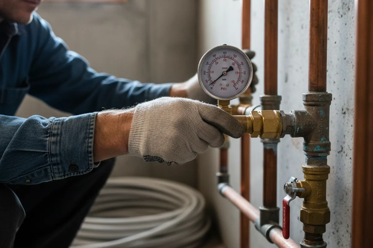 Pressure testing a repaired line during Water Line Repair in South Ozone Park